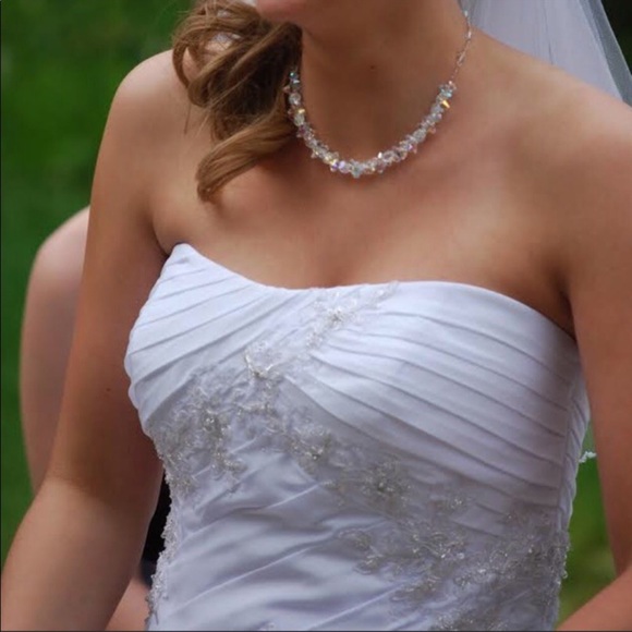 Isabella Chessari Beaded Strapless Wedding Dress Size 10 - Picture 2 of 8